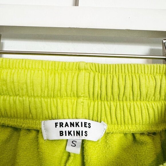 Frankie’s Bikinis Burl Sweatshorts Neon Green Size Small - Picture 7 of 10